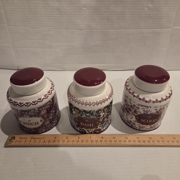 3 Grannycore Eclectic Grandpa Jars Canisters Floral Cottage Core Home Decor - Picture 2 of 11